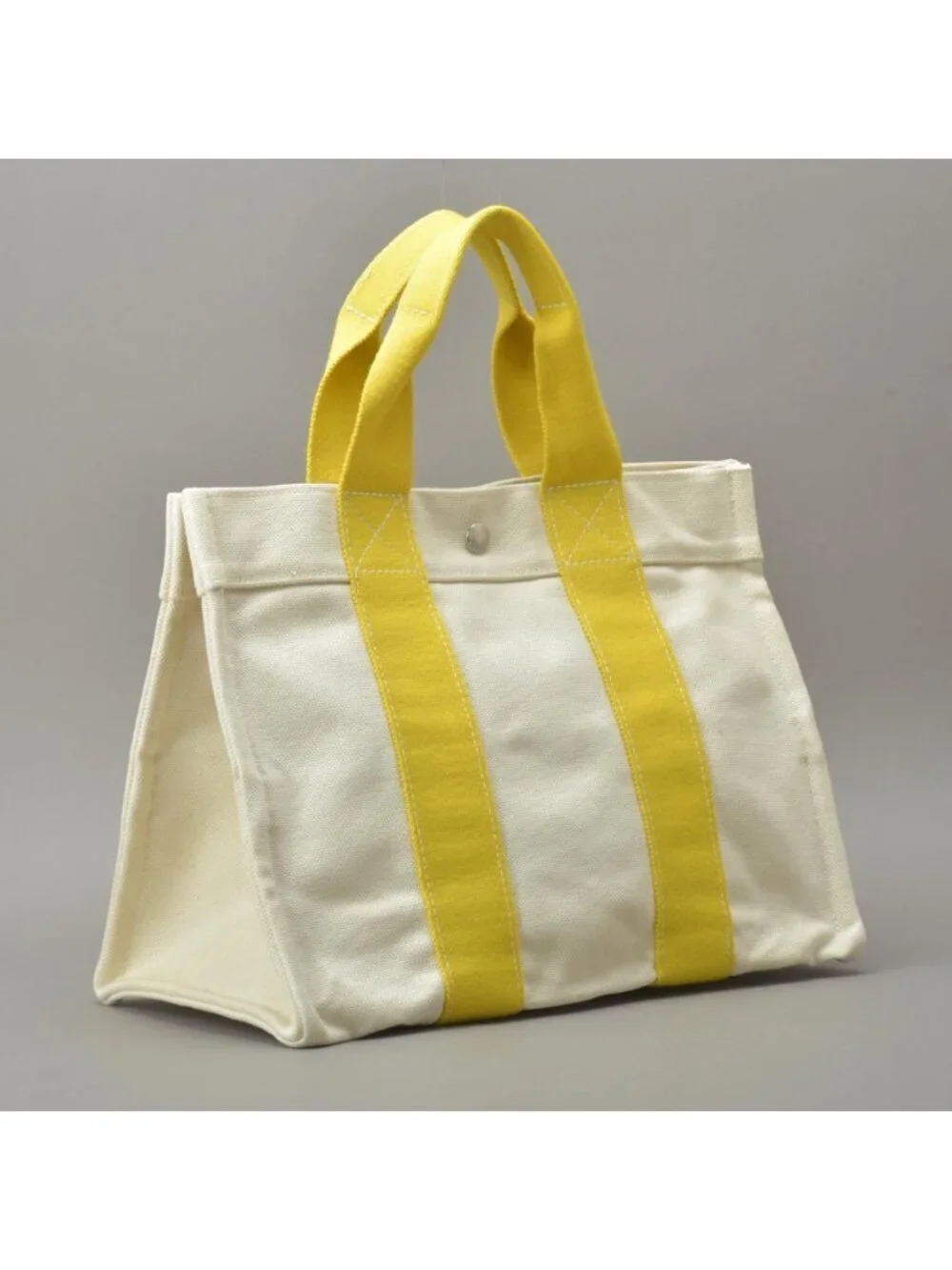 Hermes Bora PM Tote Canvas Yellow Already Cleaned